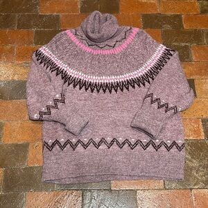 A New Day Mauve XL Fair Isle pullover turtleneck sweater